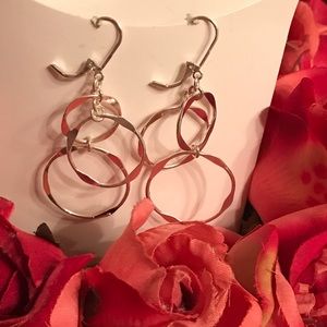 Long silver earrings